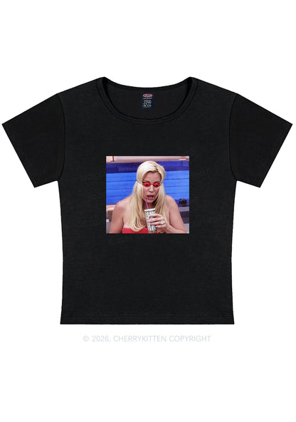 Red Eyeball Blonde Y2K Baby Tee Cherrykitten