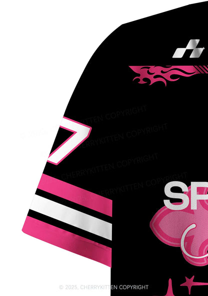 Custom Pink Cross Y2K Crop Sport Jersey Shirts Cherrykitten