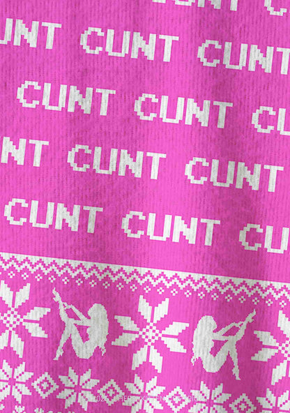 Pink Cxxt Y2K Christmas Cardigan Knit Sweatshirt Cherrykitten