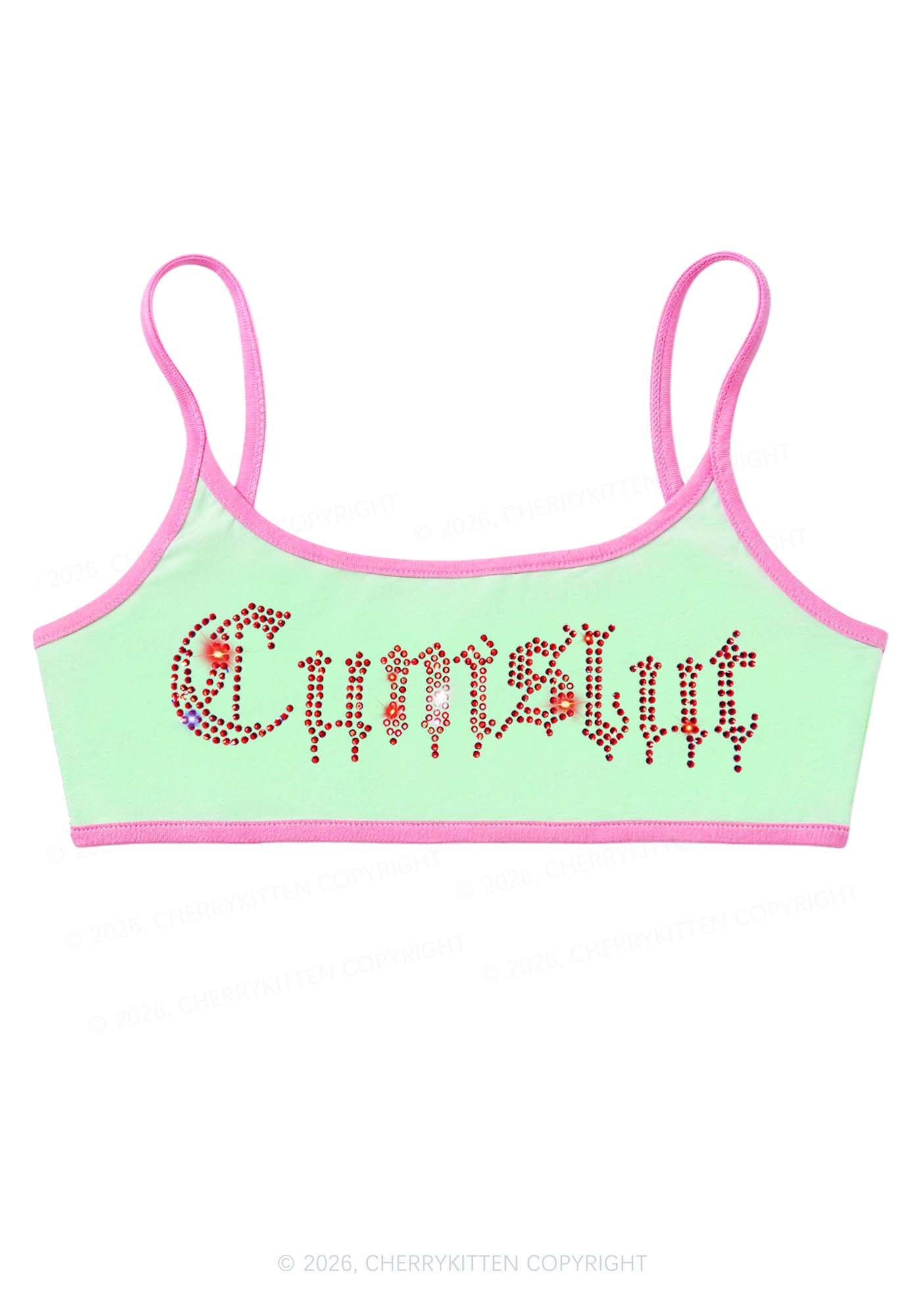Rhinestone Cxmslxt Y2K Super Crop Cami Cherrykitten