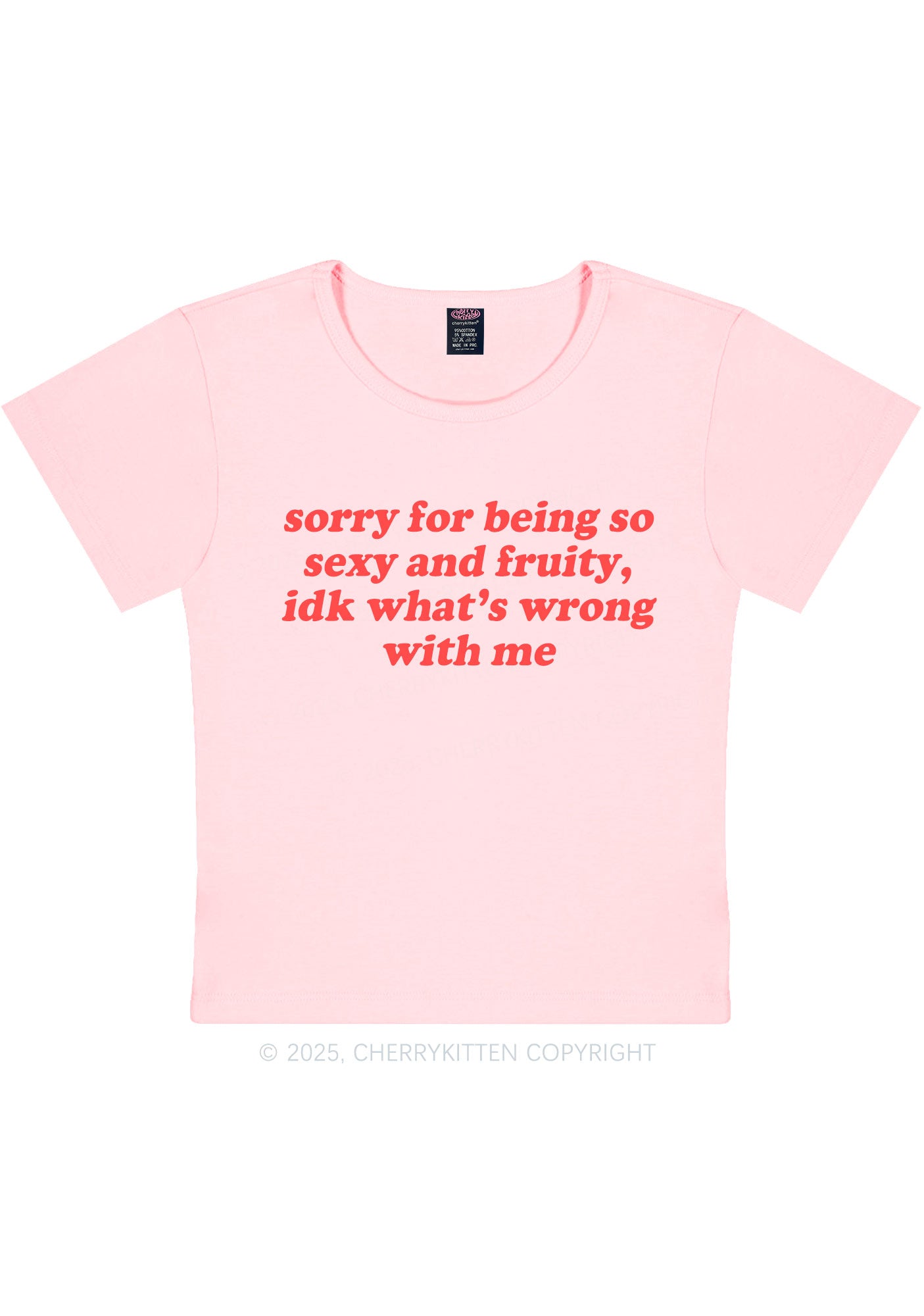 Sorry For Being So Fruity Y2K Baby Tee Cherrykitten