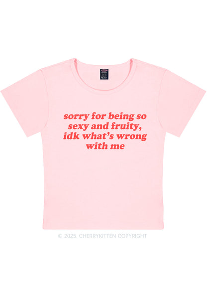 Sorry For Being So Fruity Y2K Baby Tee Cherrykitten