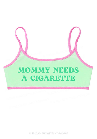 Mommy Needs A Cigarette Y2K Super Crop Cami Cherrykitten