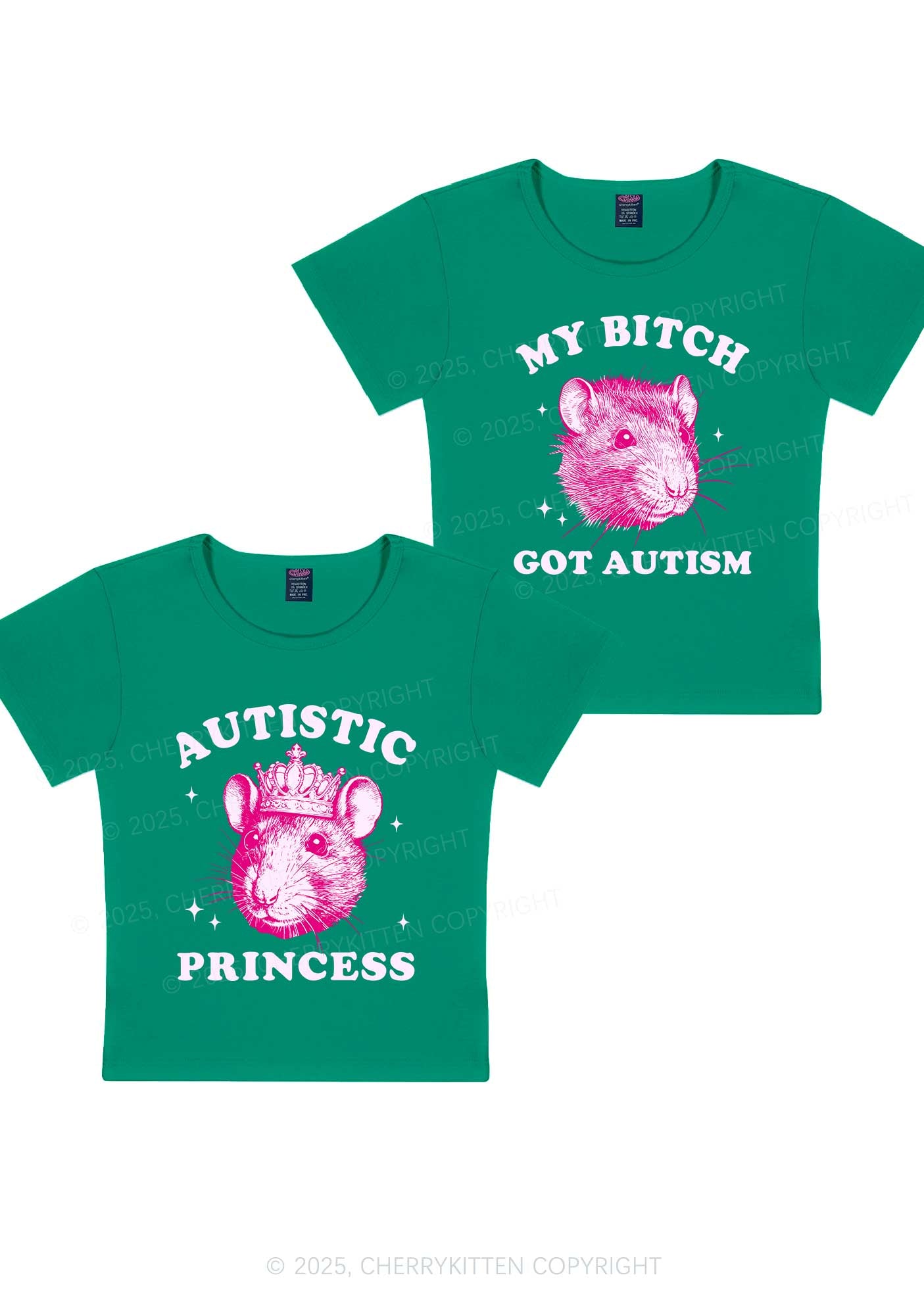 Autistic Princess Rats Y2K Valentine's Day Baby Tee Cherrykitten