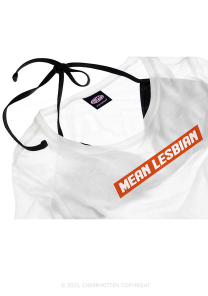 Mean Lesbian Pride Y2K Sheer Boyfriend Tee Cherrykitten