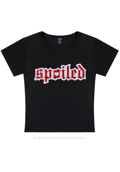 Glitter Stroke Spoiled Y2K Baby Tee Cherrykitten