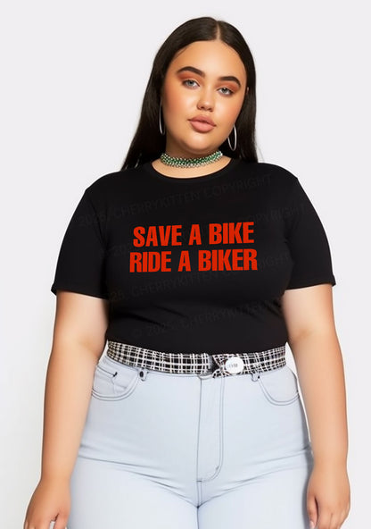 Curvy Save Bike Ride Biker Y2K Baby Tee Cherrykitten