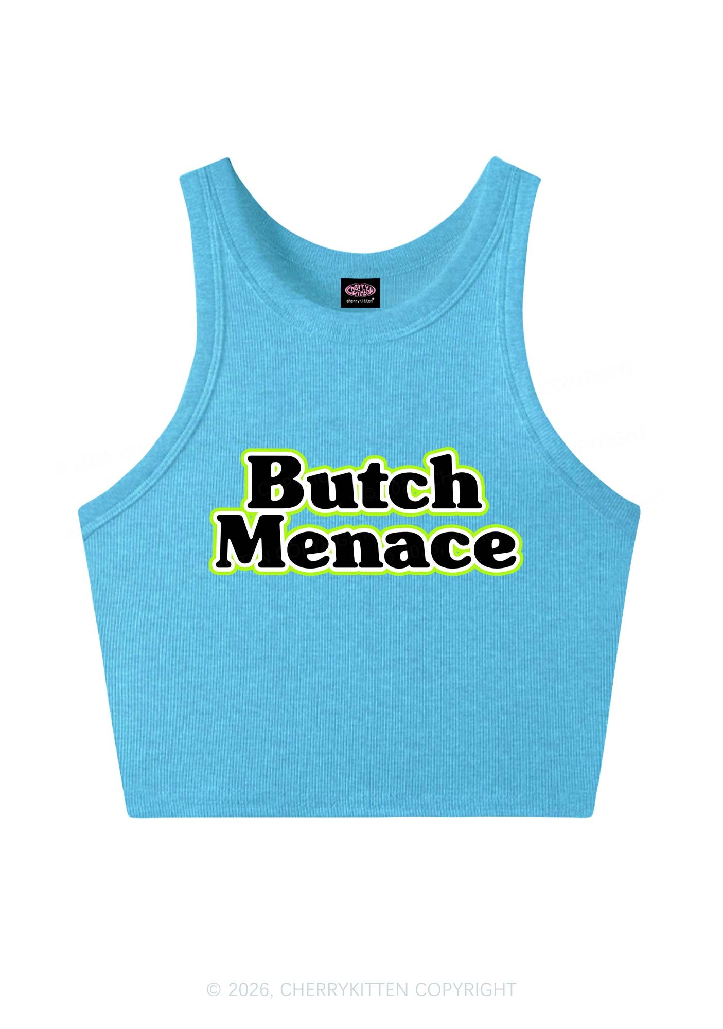 Butch Menace Pride Y2K Crop Tank Top Cherrykitten