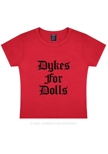 Dykes For Dolls Pride Y2K Baby Tee Cherrykitten