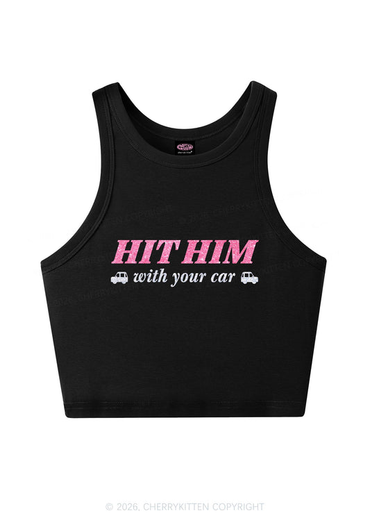 Glitter Hit Him Y2K Crop Tank Top Cherrykitten