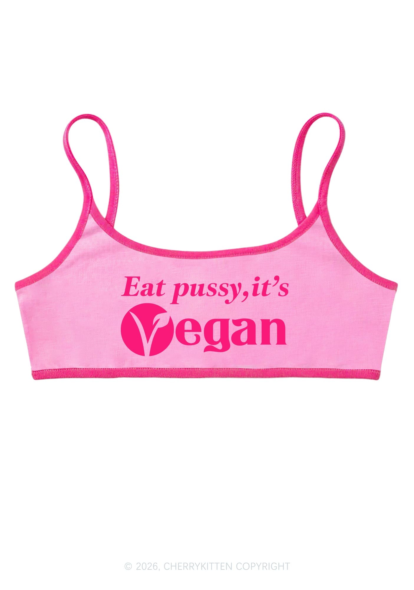 Eat Puxxy Its Vegan Y2K Super Crop Cami Cherrykitten