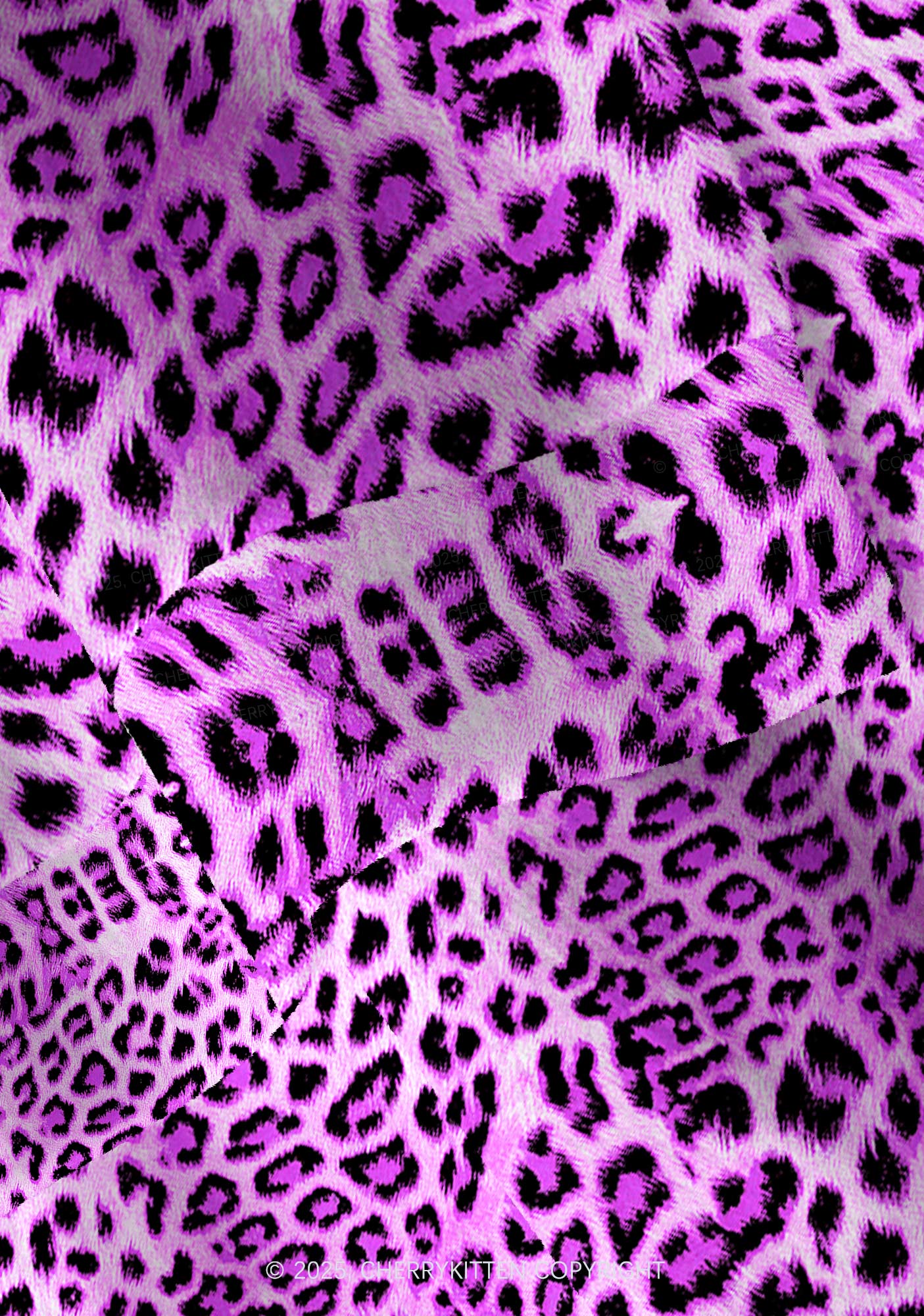 Dark Purple Leopard Y2K Christmas Cardigan Knit Sweatshirt Cherrykitten