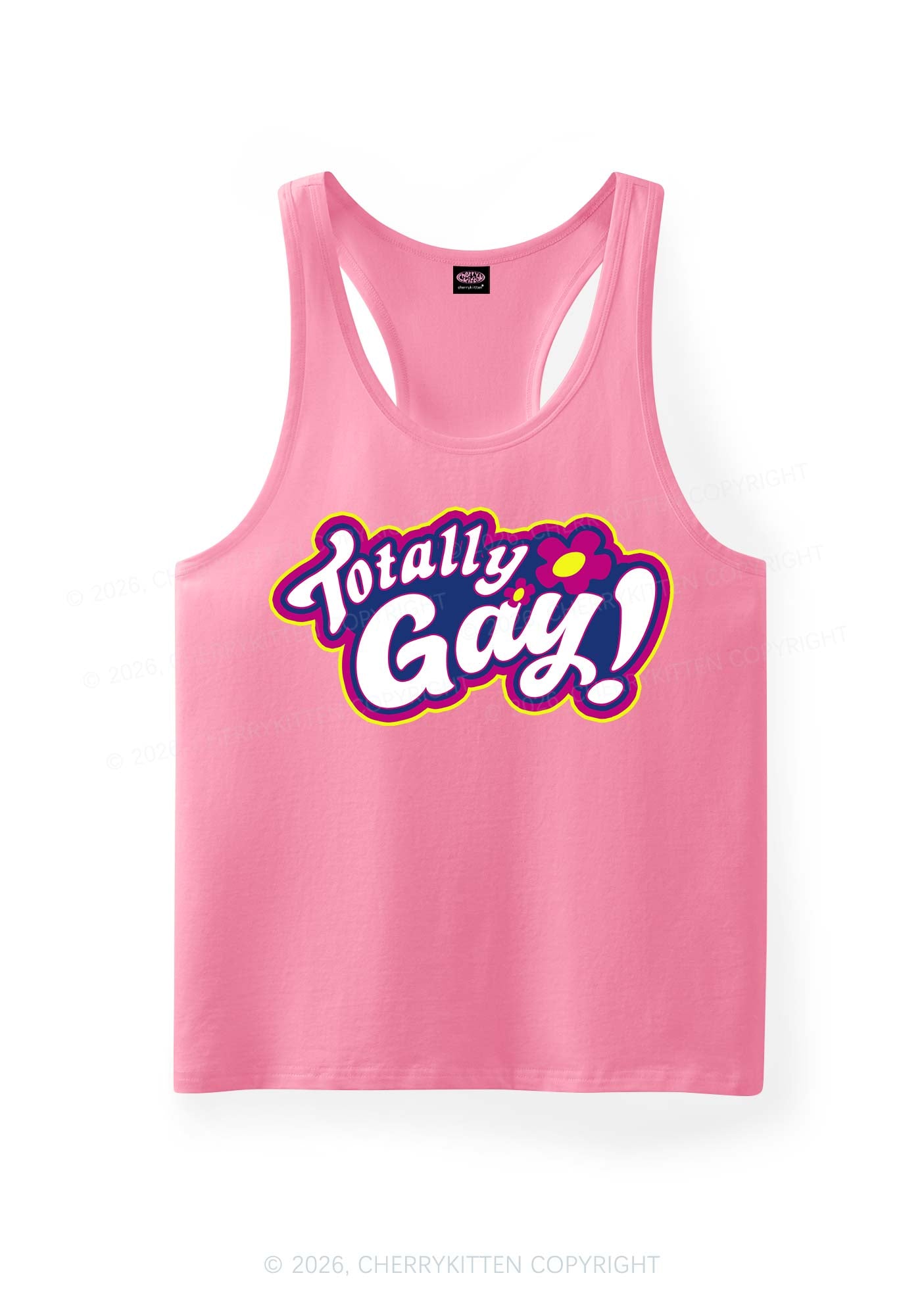 Totally Gay Pride Y2K Men Racerback Tank Top Cherrykitten