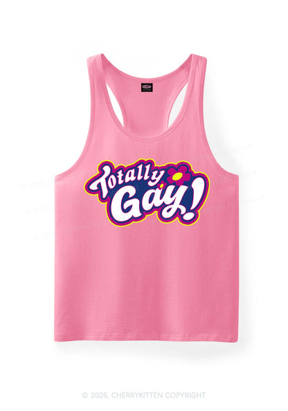 Totally Gay Pride Y2K Men Racerback Tank Top Cherrykitten