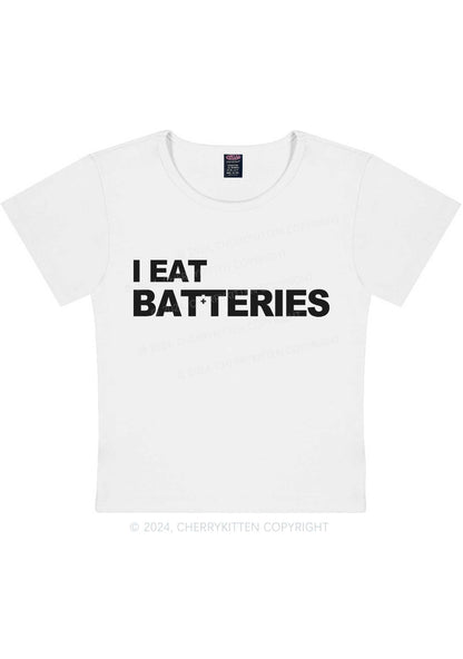 I Eat Batteries Y2K Baby Tee Cherrykitten