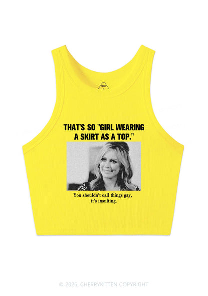 Girl Wearing A Skirt As A Top Y2K Crop Tank Top Cherrykitten