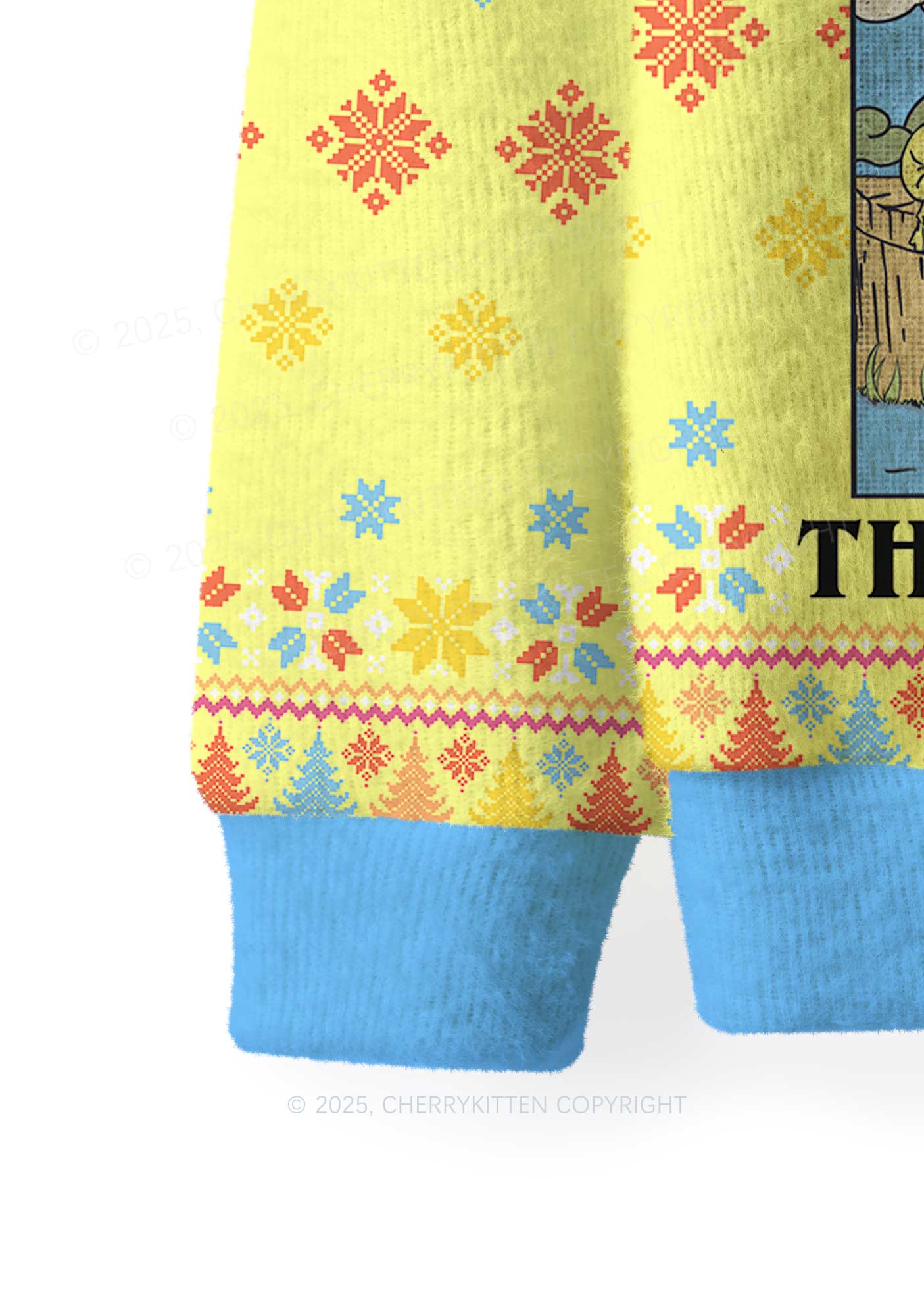 The Cat Lady Y2K Christmas Knit Sweatshirt Cherrykitten