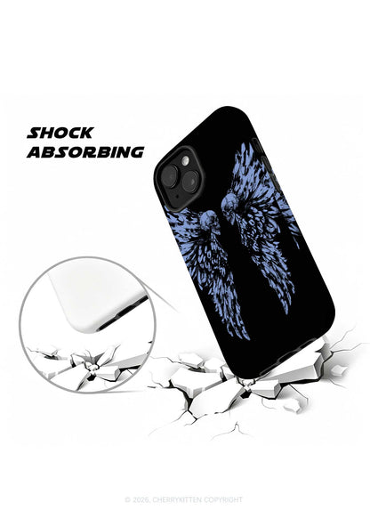 Halloween Blue Skull Angel Wings Y2K Phone Case Cherrykitten
