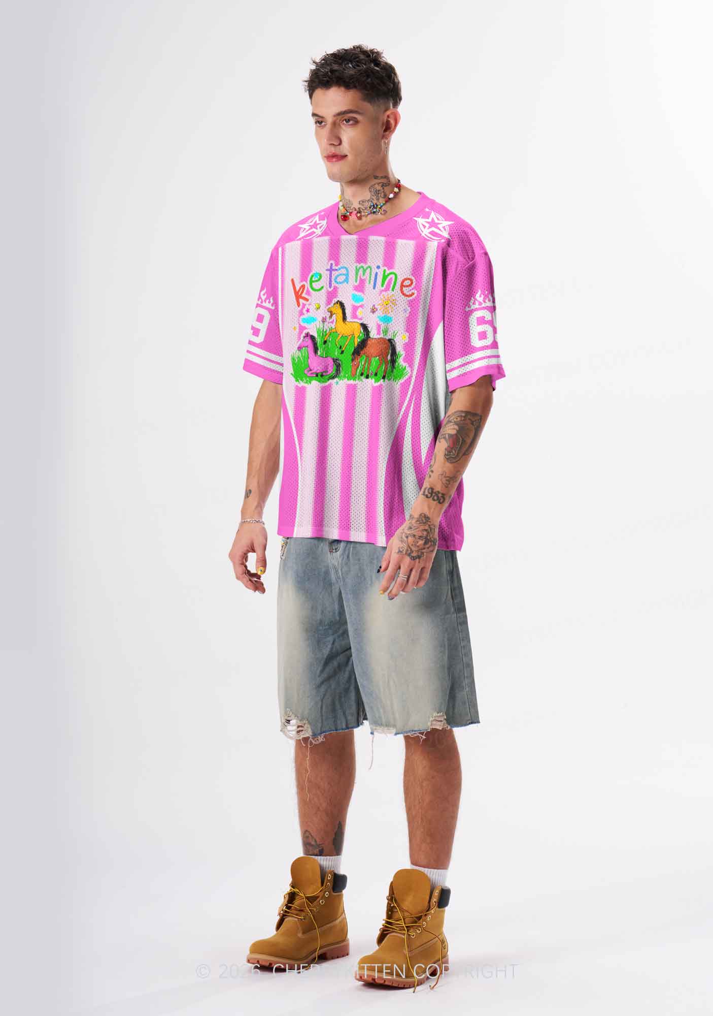 Rainbow K Pony Y2K Sport Jersey Shirts Cherrykitten