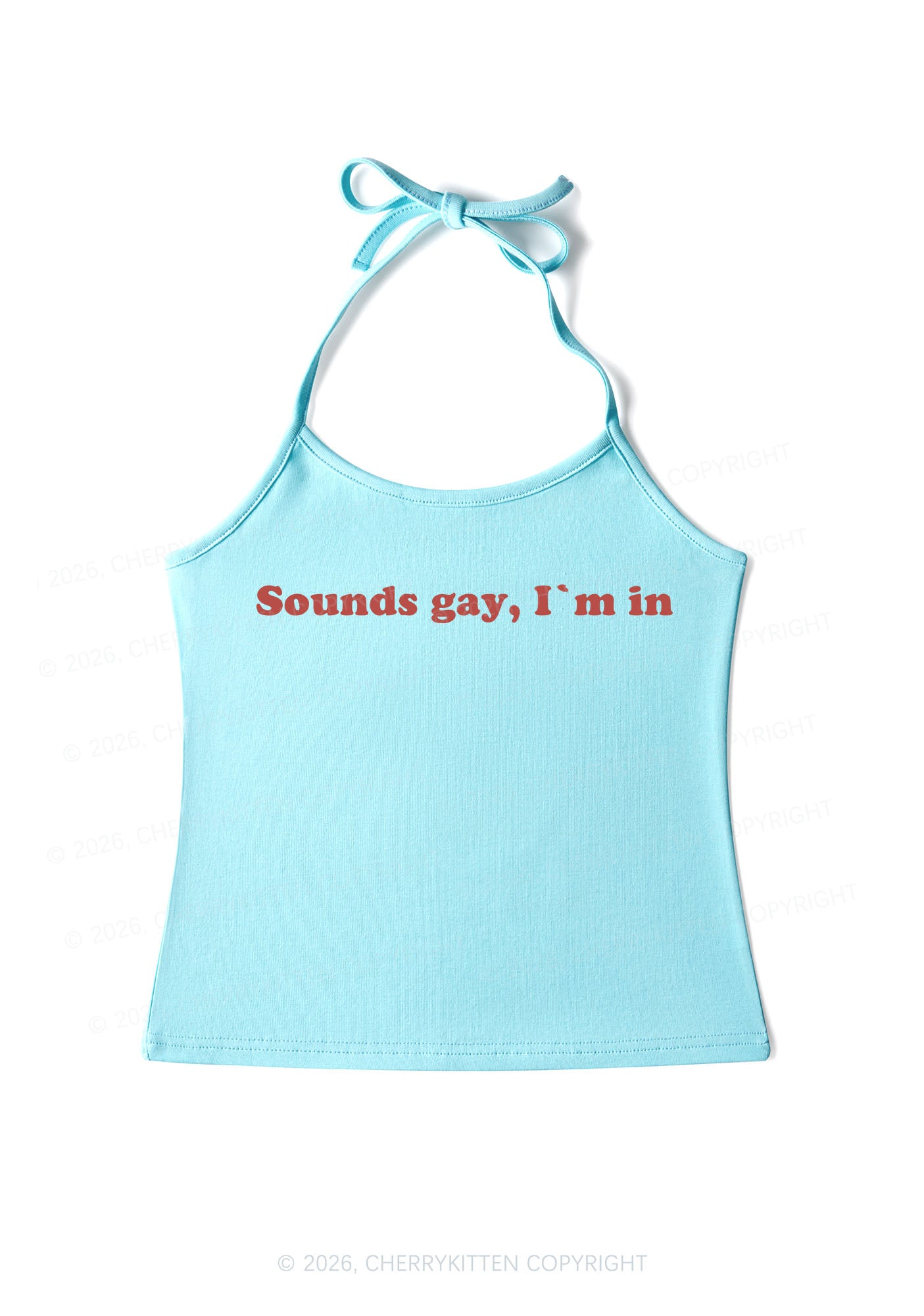 Sounds Gay Pride Y2K Halter Neck Cami Cherrykitten