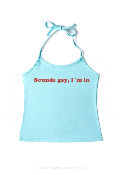 Sounds Gay Pride Y2K Halter Neck Cami Cherrykitten