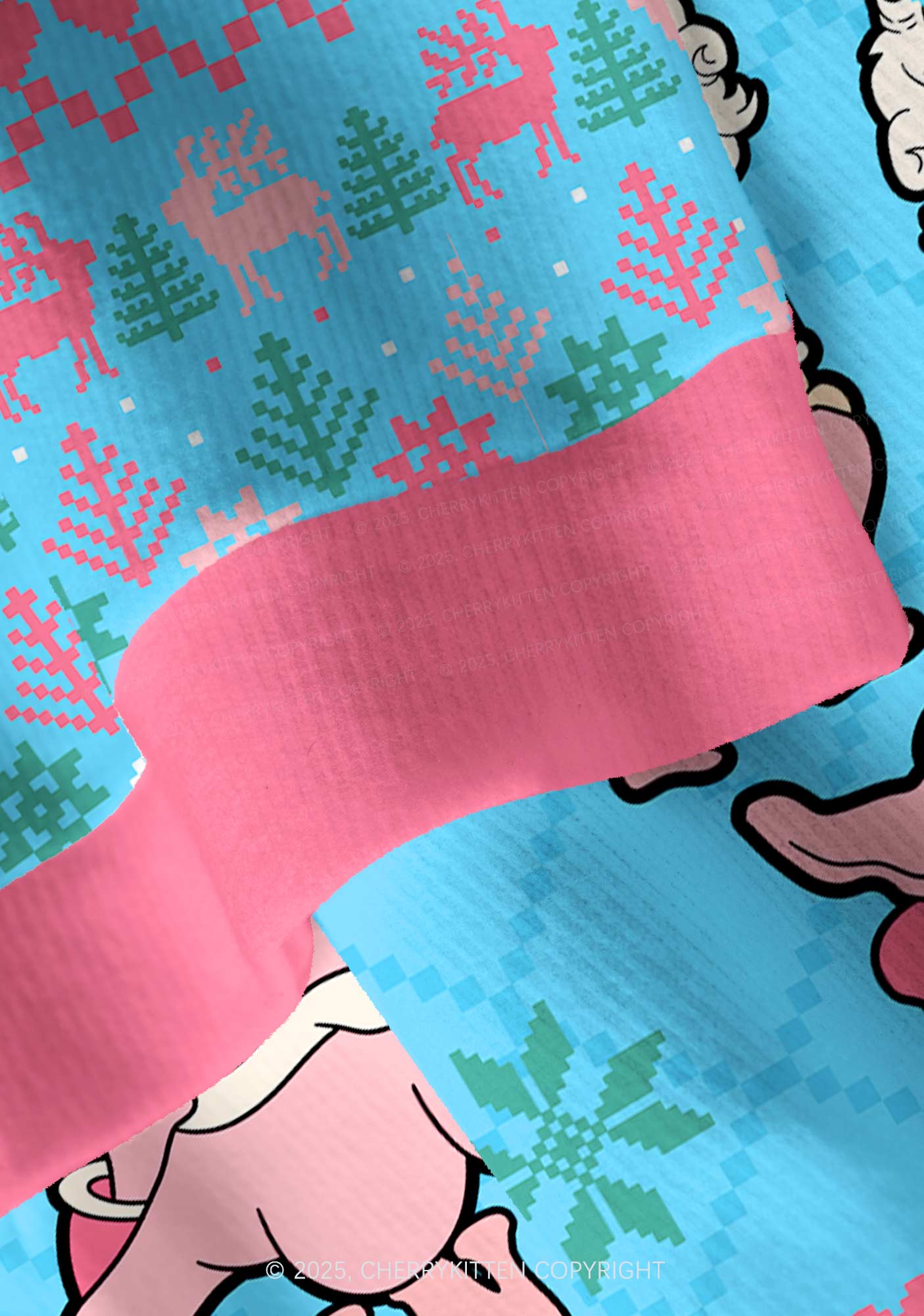 Pink Santas Y2K Christmas Cardigan Knit Sweatshirt Cherrykitten