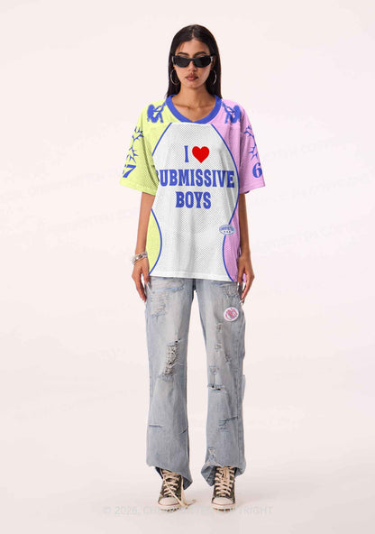 White I Love S Boys Y2K Sport Jersey Shirts Cherrykitten