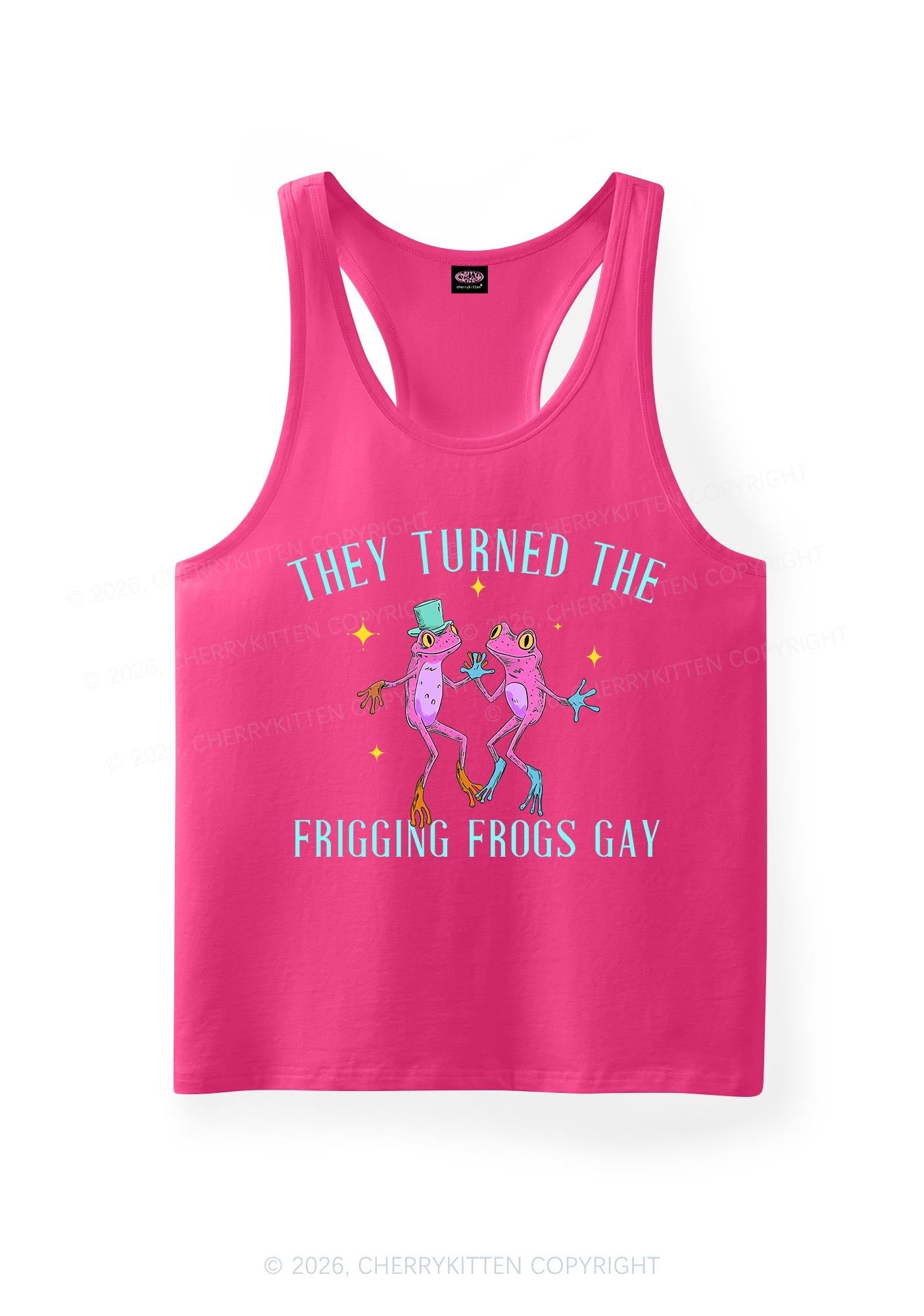 Frogs Gay Pride Y2K Men Racerback Tank Top Cherrykitten