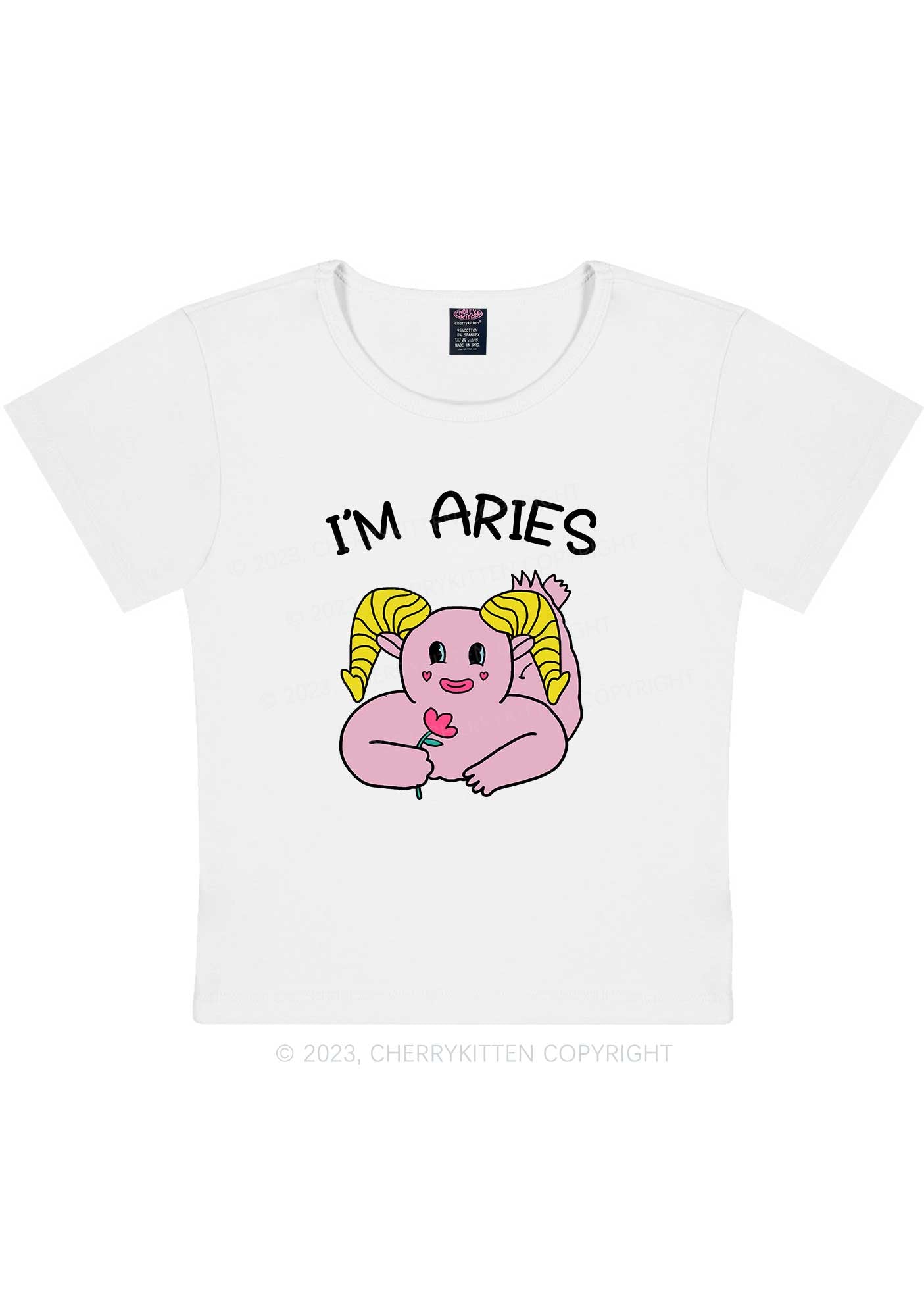Curvy I'm Aries Y2K Baby Tee Cherrykitten