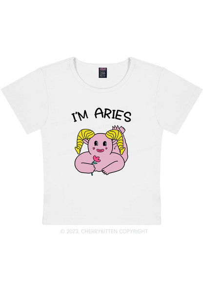 Curvy I'm Aries Y2K Baby Tee Cherrykitten