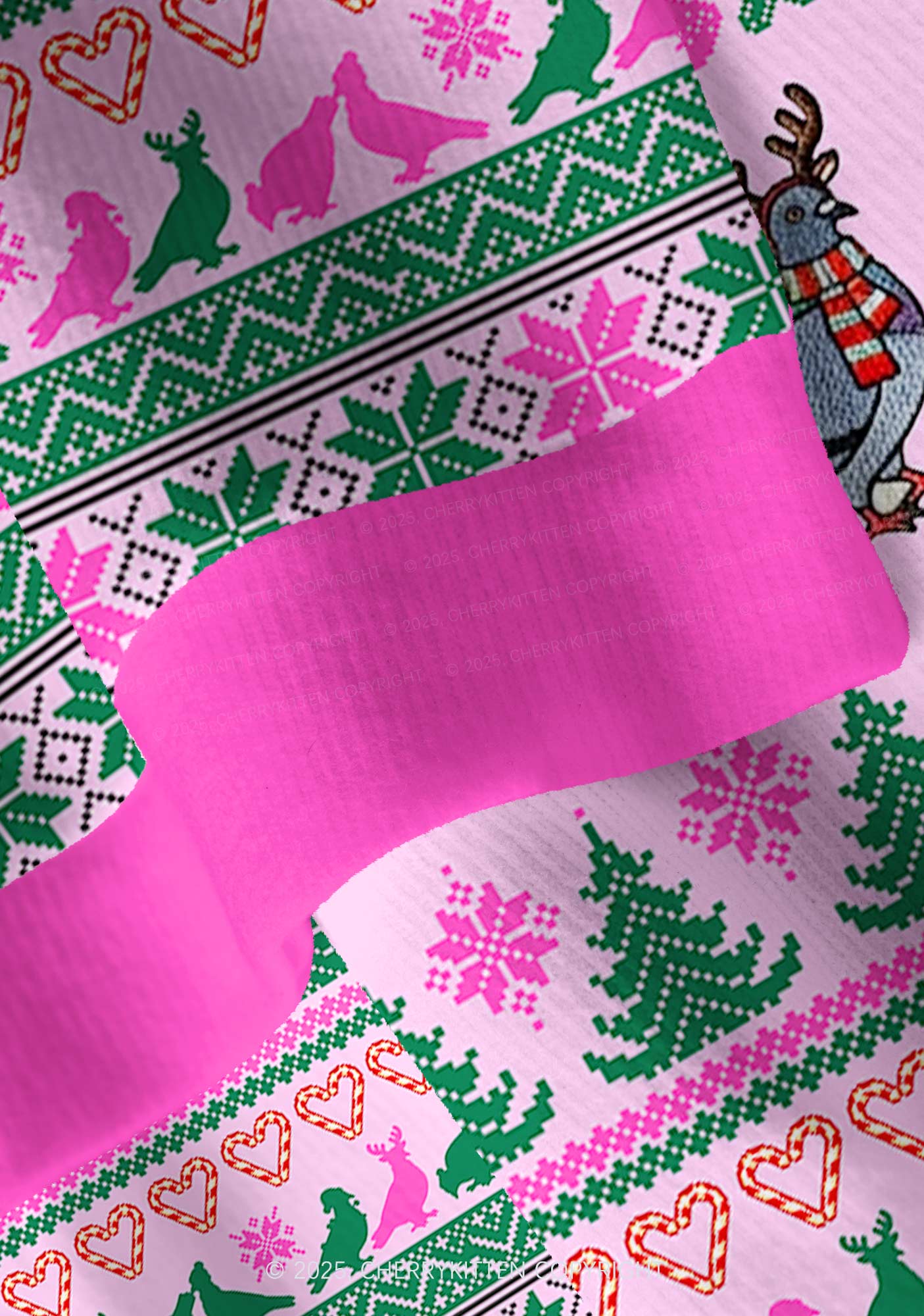 Christmas Pigeon Y2K Christmas Cardigan Knit Sweatshirt Cherrykitten