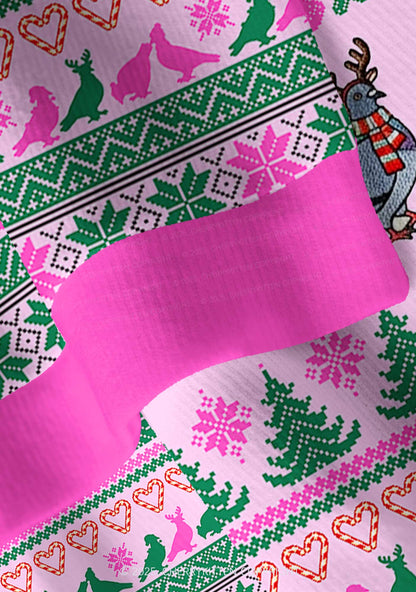 Christmas Pigeon Y2K Christmas Cardigan Knit Sweatshirt Cherrykitten