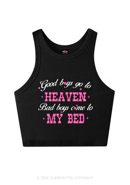 Bad Boys Come To My Bed Y2K Crop Tank Top Cherrykitten