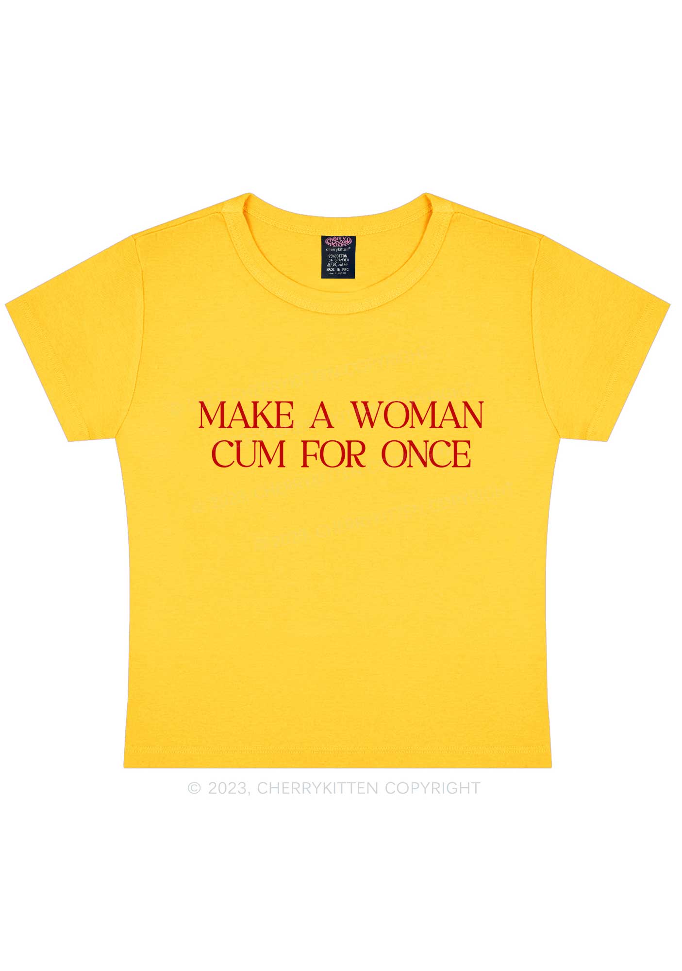 Make A Woman Come Y2K Baby Tee Cherrykitten