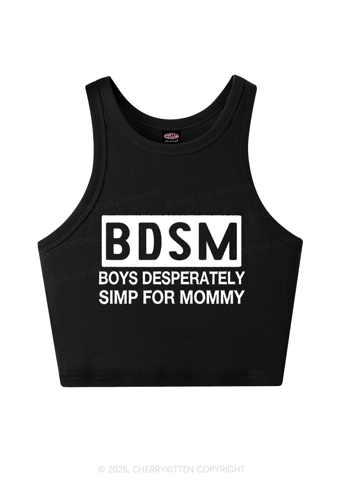 Boys Desperately Simp For Mommy Y2K Crop Tank Top Cherrykitten