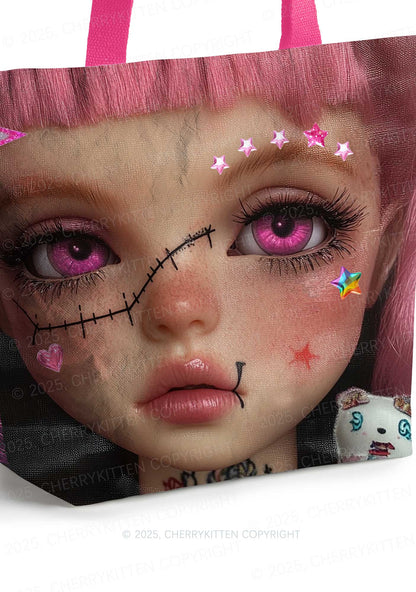 Pink Doll Y2K Tyvek Tote Bags Cherrykitten