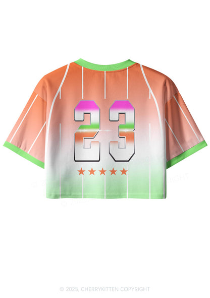 Custom Orange Freak Y2K Crop Sport Jersey Shirts Cherrykitten