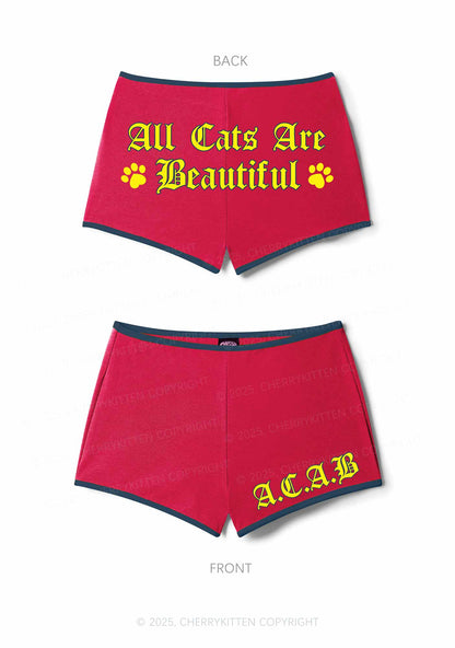 ACAB Cats Y2K Booty Shorts Cherrykitten