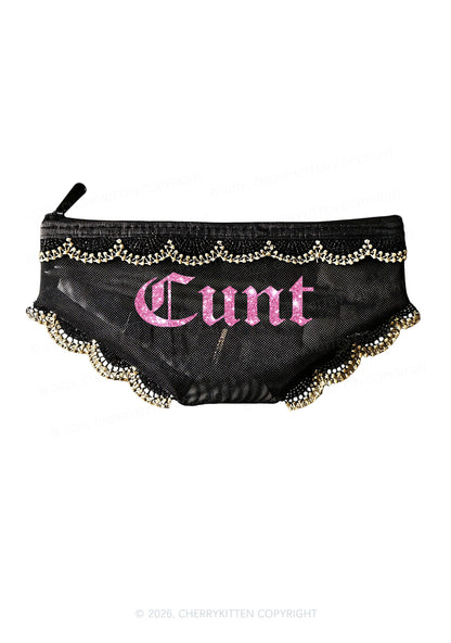 Glitter Cxxt Y2K Briefs Shape Cosmetic Pouch Cherrykitten