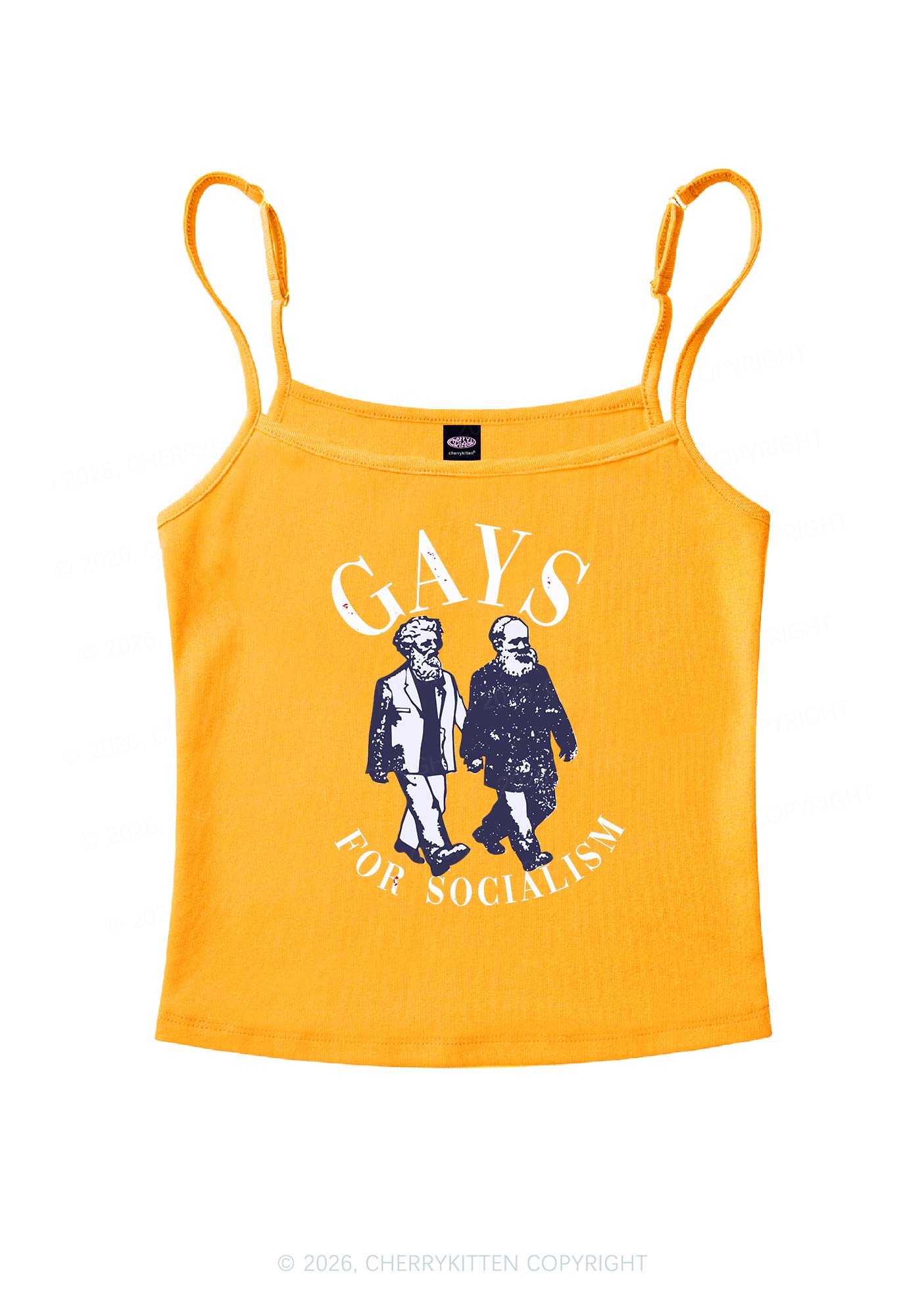 Gays For Socialism Pride Y2K Spaghetti Strap Cami Cherrykitten