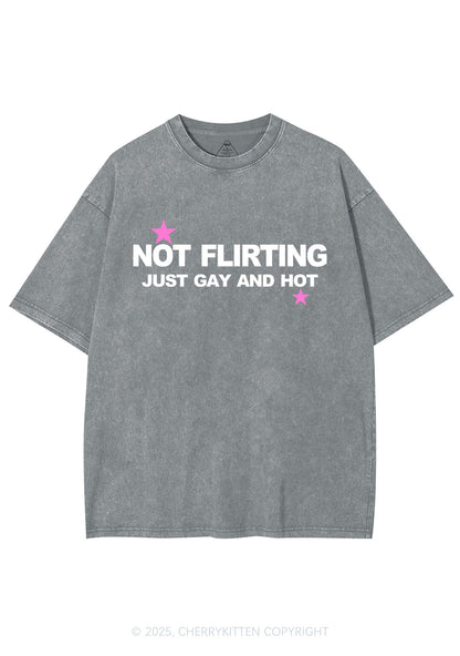 Not Flirting Y2K Shirts Washed Tee Cherrykitten
