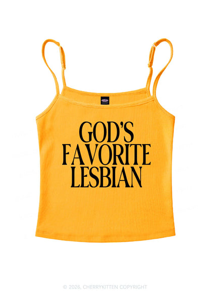 Gods Favorite Lesbian Pride Y2K Spaghetti Strap Cami Cherrykitten