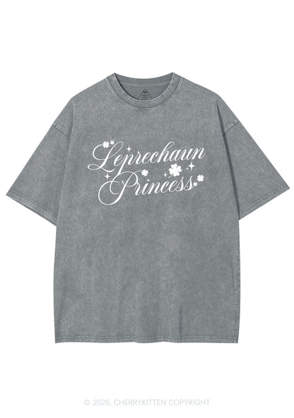 Leprechaun Princess St Patricks Y2K Shirts Washed Tee Cherrykitten