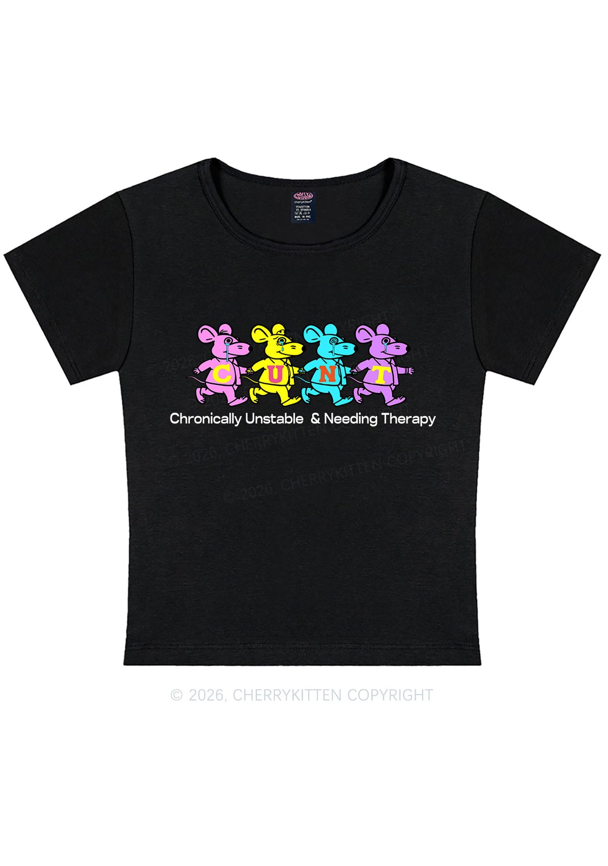 Chronically Unstable Needing Therapy Y2K Baby Tee Cherrykitten
