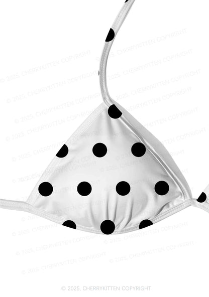Black And White Big Dots Y2K Print Bikini Set Cherrykitten
