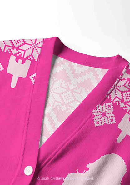 Hot Girls Carry Nxrcan Y2K Christmas Cardigan Knit Sweatshirt Cherrykitten