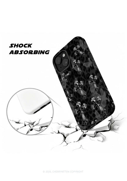 Halloween Gothic Cross Moth Leopard Y2K Phone Case Cherrykitten