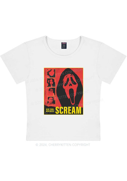 Scream New York Halloween Y2K Baby Tee Cherrykitten