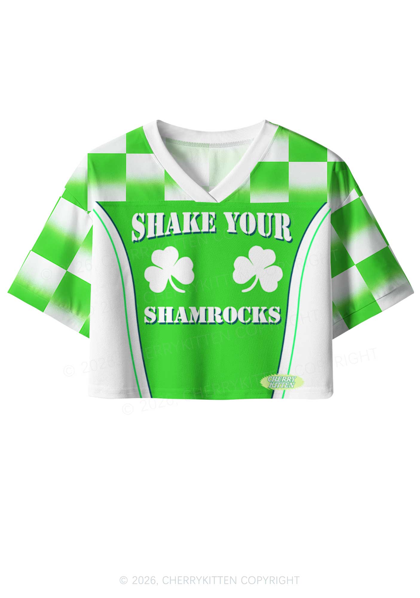 Custom Shake Your Shamrocks St Patricks Y2K Crop Sport Jersey Shirts Cherrykitten