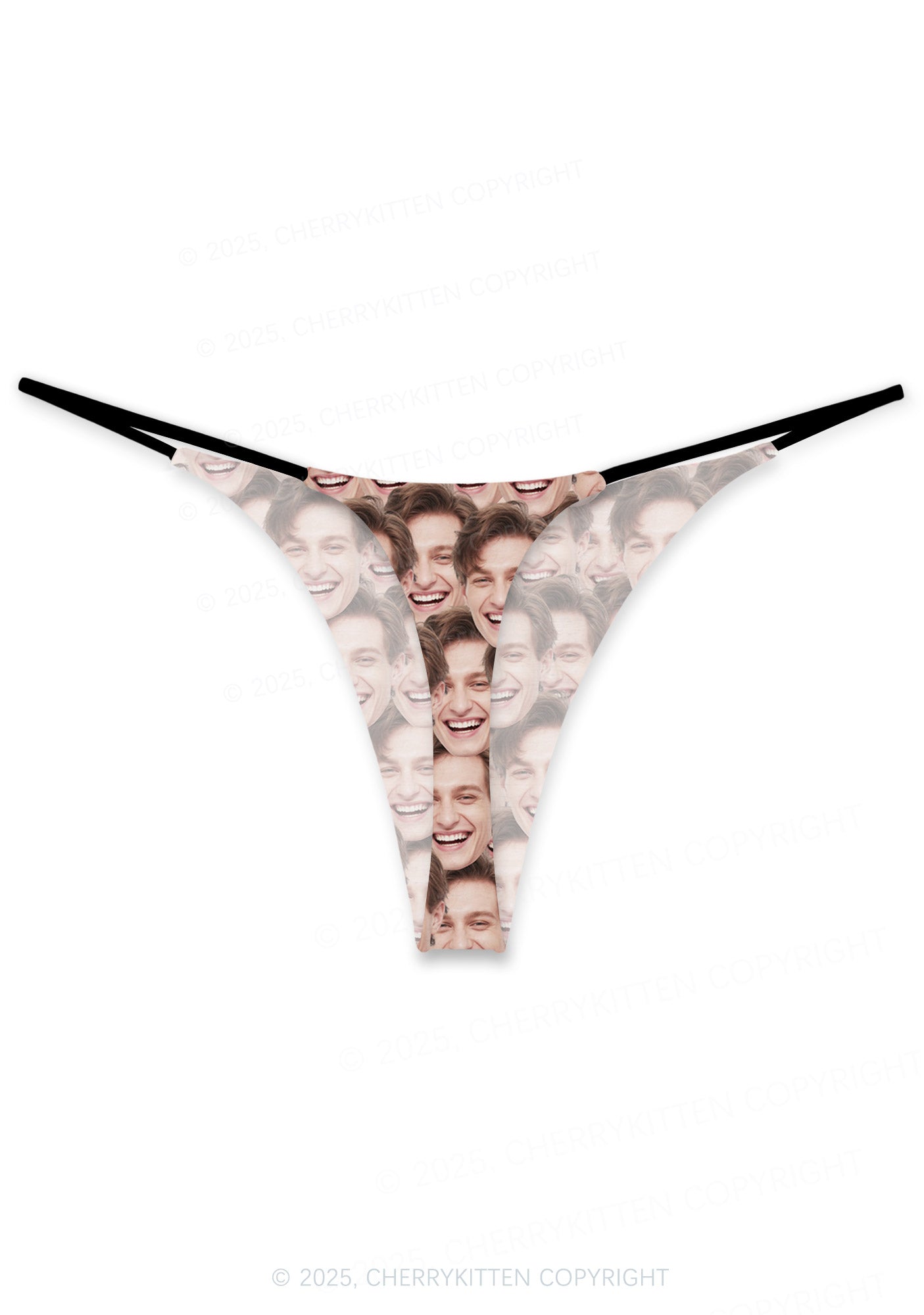 Custom Portrait Valentine's Day Y2K Print Couples Thong Set Cherrykitten